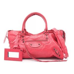 Balenciaga The Part Time 2-Way Handbag, Leather, Women's, Red